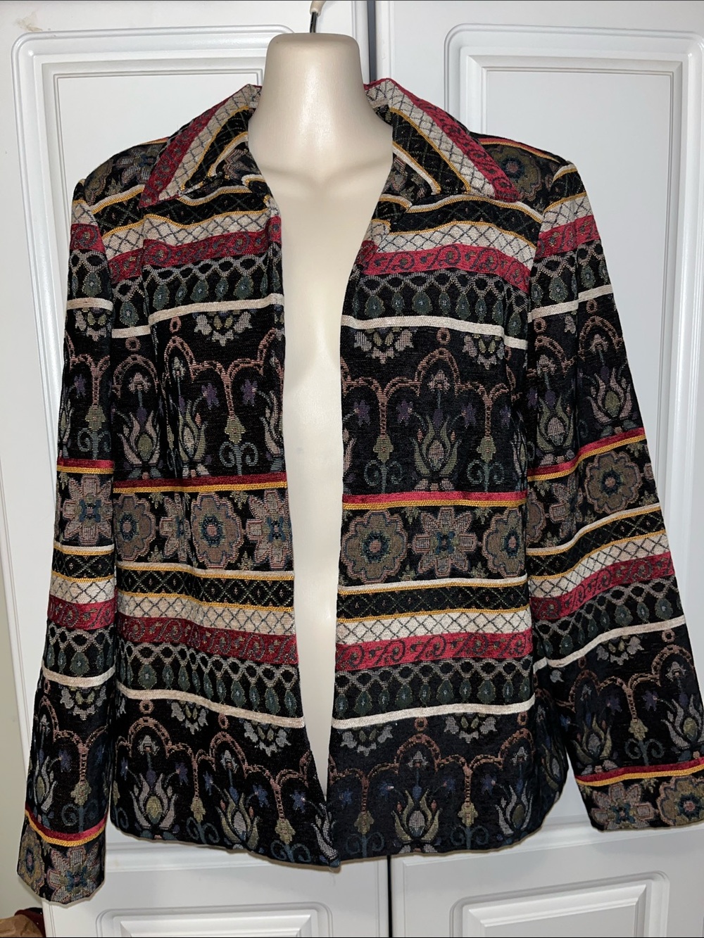 Coldwater Creek Patterned Open Front Jacket Size Small NWT
